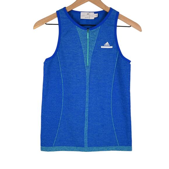 Adidas by Stella McCartney Barricade Tennis Quarter-Zip Knit Tank Top, medium - Picture 1 of 6